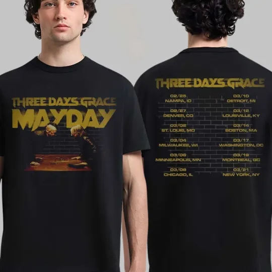 Discover Three Days Grace Alienation 2026 Tour Merch Mayday T-Shirt