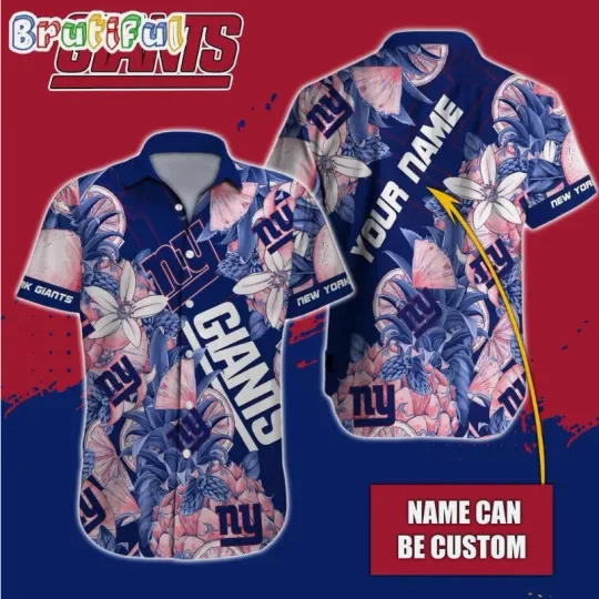 Discover Personalized football New York Giants Hawaiian Shirt Special Tropical Fruit