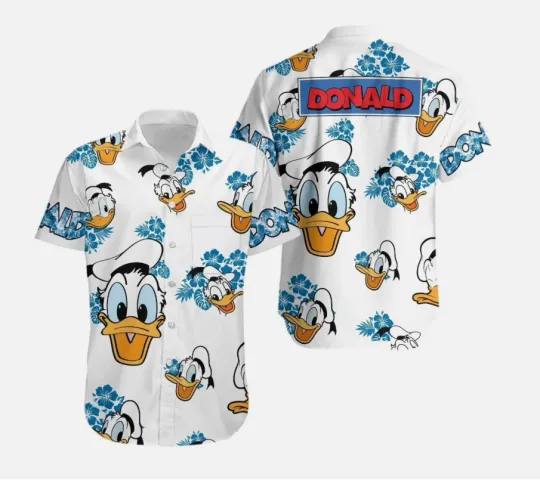 Discover Disney Donald Duck Hawaiian Shirt Disney Cruise Button Down Vacations Shirt