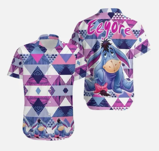 Discover Disney Eeyore Donkey Hawaiian Shirt Disney Cruise Button Down Vacations Shirt