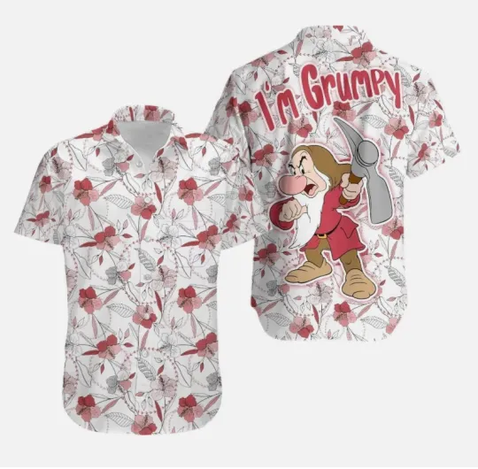 Discover Disney Grumpy Hawaiian Shirt Disney Cruise Button Down Vacation Shirt