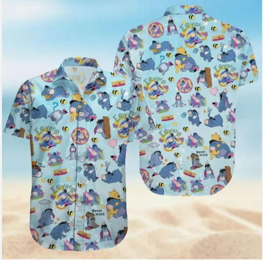 Discover Disney Eeyore Donkey Hawaiian Shirt Disney Cruise Button Down Vacation Shirtt