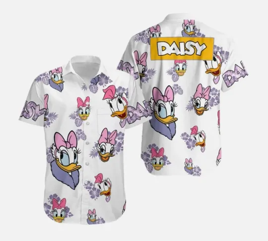 Discover Disney Daisy Duck Hawaiian Shirt Disney Cruise Button Down Vacation Shirtt