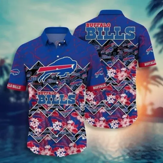 Discover football Buffalo Bills Hawaiian Shirt Tropical Flower Pattern Beach Gift For Friend
