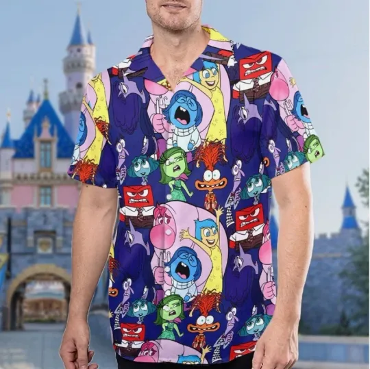 Discover Disney Inside Out Hawaiian Disney Cruise Button Down Shirt Inside Out Lovers