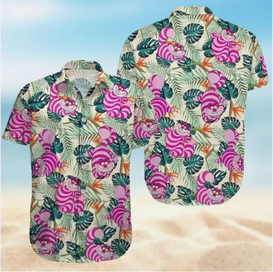 Discover Cheshire Cat in Alice Adventure Hawaiian Shirt Disney Cruise Button Down Shirtt