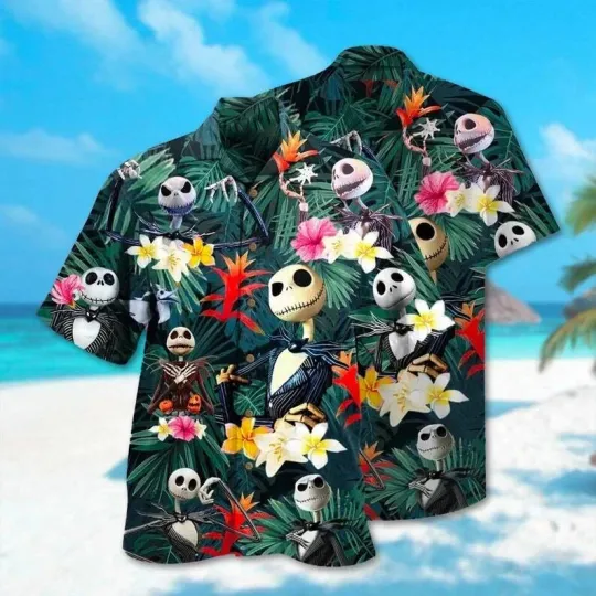 Discover Disney Nightmare Before Christmas Jack Skellington Tropical Vibes Hawaiian Shirt