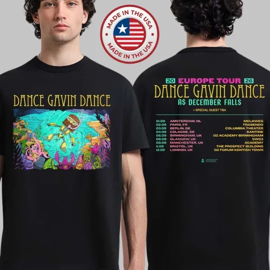 Discover Dance Gavin Dance As December Falls 2026 UK And EU Tour Schedule Dates T-Shirt