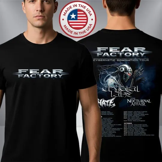 Discover Fear Factory Cybernetic Domination Europe UK Tour 2026 T-Shirt
