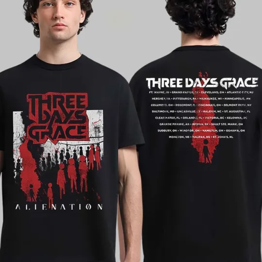 Discover Three Days Grace Alienation 2026 Tour North America T-Shirt