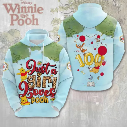 Discover Winnie-the-Pooh 100th Anniversary 3D Hoodie