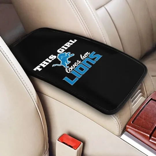 Discover "This Girl Loves Her"Detroit Lions Car Armrest Cushion Car Box Cover Center Pad