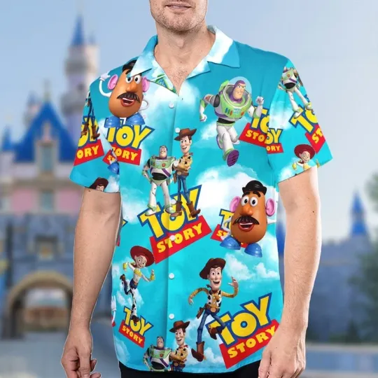 Discover Disney Toy Story Characters Pose Blue Sky Hawaii Shirt