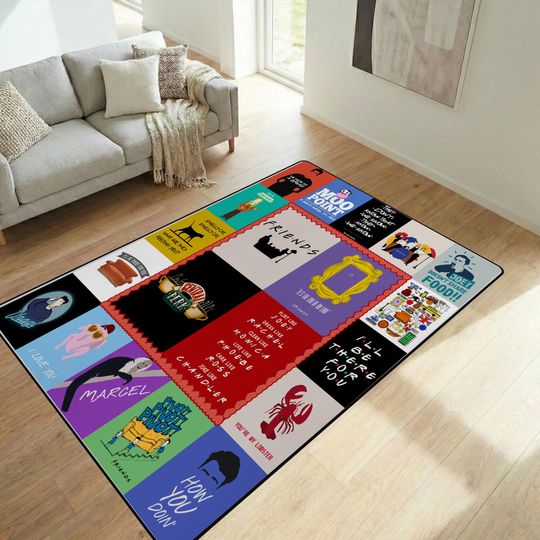 Discover Friends TV Show Non-Slip Area Rug, Friends TV Movie Vintage Carpet, Friends Room Decor, Bedroom Rug