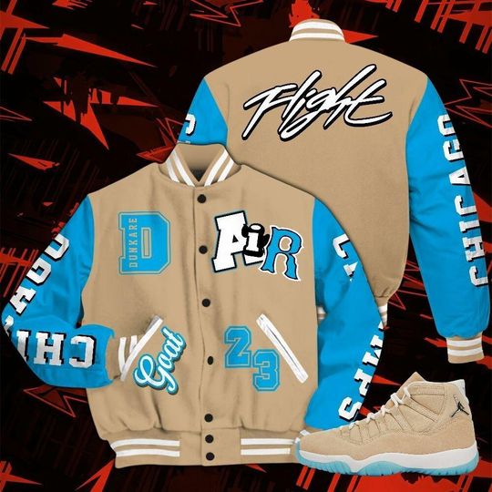Discover Dunkare Varsity Jacket To Match H-Town 11s - AIR Number 23 GOAT All Over Print