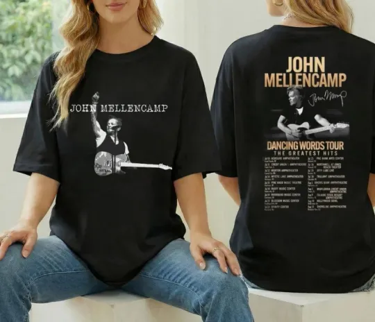 Discover The Greatest Hits John Mellencamp Dancing Words Tour 2026 T-Shirt Fangifts