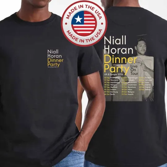 Discover Niall Horan Dinner Party Live On Euro UK Tour Dates 2026 T-Shirt