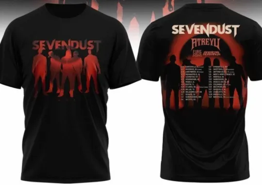 Discover Sevendust New Album Spring 2026 Us Tour 3D T-Shirt Fullsize Xs-5Xl