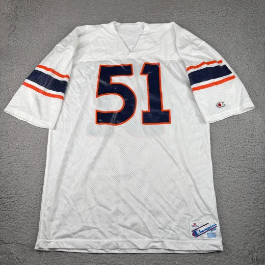 Discover Vintage Champion Mesh Football Jersey Men's XL White USA Made #51