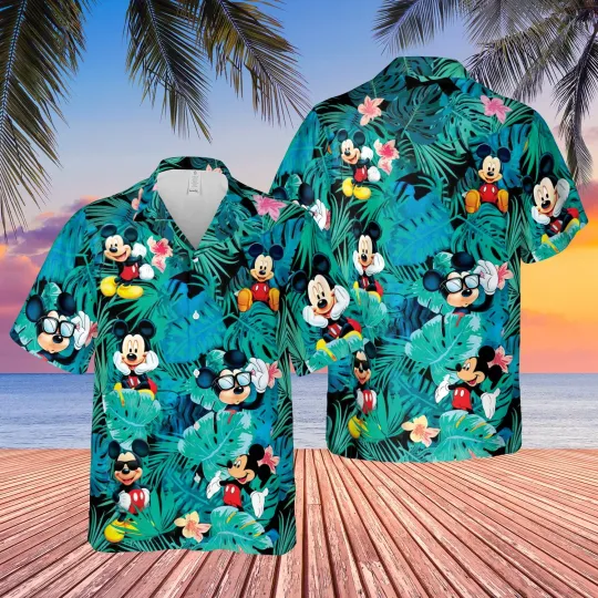 Discover Disney Summer Beach Mickey Minnie Mouse Disney Aloha Hawaiian Shirt