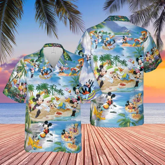 Discover Disney Summer Beach Mickey Mouse And Friends Disney Aloha Hawaiian Shirt S-5XL