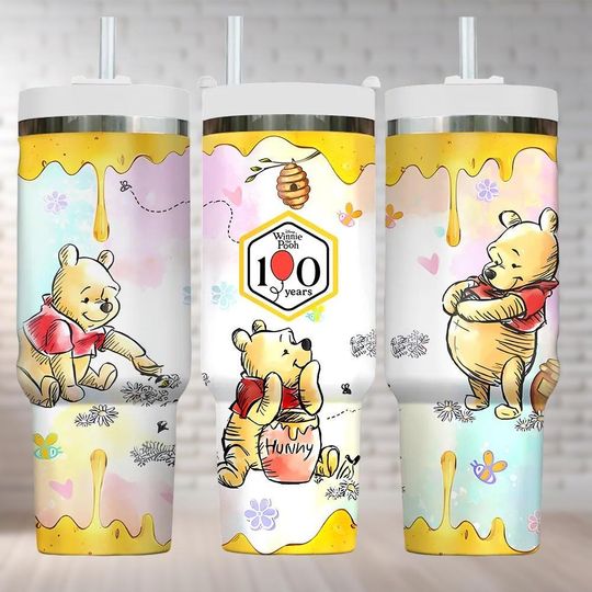 Discover Winnie The Pooh 100th Anniversary Tumbler 40oz, Disney 100 Years Friendship Tumbler Cup, Disney Tumbler, Disney Pooh Honey Lover Gifts