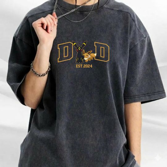 Discover Dad PKM Washed Shirt, Anime Characters Tee, Pokedad Shirt