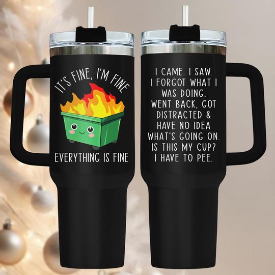 Discover Humor Meme 40oz Tumbler, Funny Stainless Tumbler With Handle, Office Coffee Cup Gift For Her, Holiday Drinkware For Travel, Christmas P