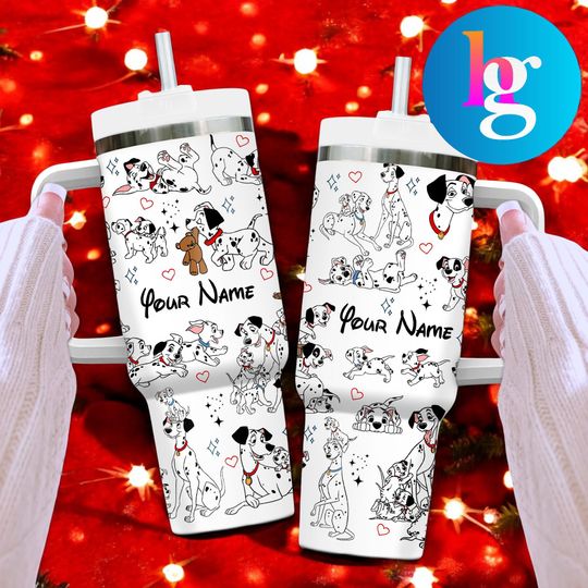 Discover Custom 101 Dalmatians 40oz Tumbler  Insulated Stainless Steel Cup with Handle