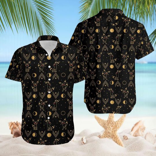Discover Shadow Blacky Hawaiian Shirt, Moonlit Dark Type Anime Manga Aloha Shirt Video Game Gifts