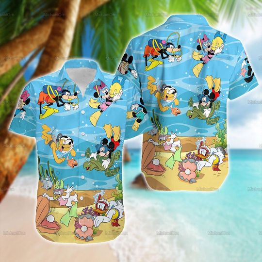 Discover Disney Hawaiian Shirt, Disney Mickey Shirt, Mickey And Friends Summer Shirt, Mickey Beach Shirt, Vacation Hawaiian Shirt