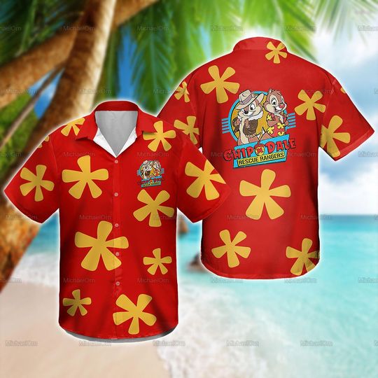 Discover Chip 'n Dale Hawaiian Shirt, Aloha Shirt, Beach Hawaiian Shirt, Chip And Dale Shirt, Disneyland Hawaii Shirt, Vacation Summer Shirt
