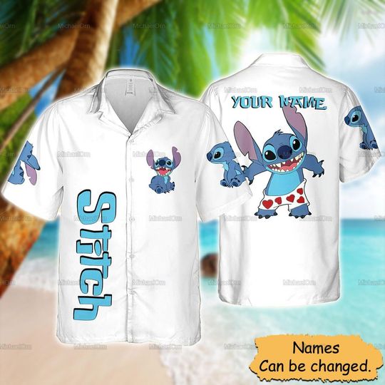 Discover Stitch Summer Hawaiian Shirt, Stitch Beach Shirt, Stich Hawaiian Summer Shirt, Vacation Shirt, Lilo And Stitch Hawaiian Shirt
