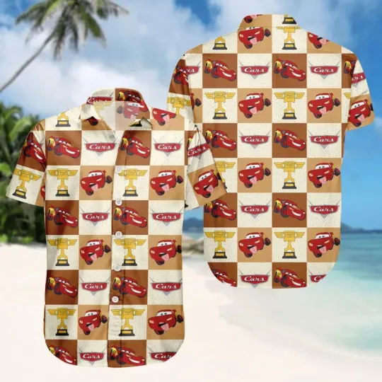 Lightning McQueen Hawaiian Shirt, Disney Cars
