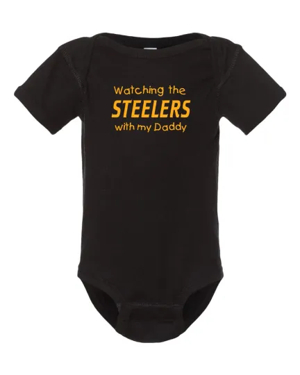 Discover Watching the Steeler with my Daddy Baby Bodysuit