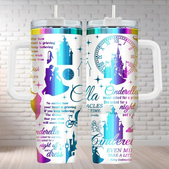 Discover Cinde Princess Engraved Tumbler 40oz, Dream Wish Heart Tumbler, Magic Kingdom Holiday Drinkware, Disney Movie Cup, Gifts For Her