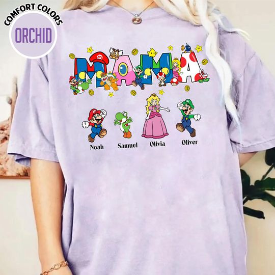 Personalized Super Mommio Shirt, Mario Super Mom Shirt, Mario Princess Peach Shirt, Mario Family Shirt, Mario Mom Shirt Mothers Day Shirt