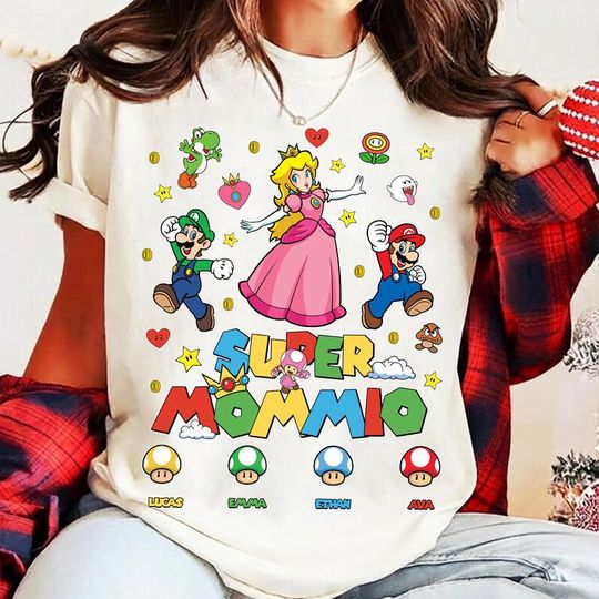 Custom Super Mommio Shirt Disneyland Mario Mother Day Shirt Mario Galaxy Movie Shirt Epic Universe Family Matching Tee Mother'S Day Gift 14