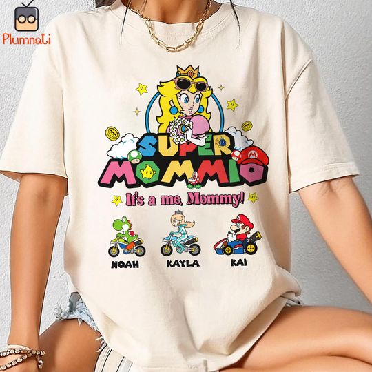 Personalized Super Mommio Shirt, Mario Super Mom Shirt, Mario Princess Peach Shirt, Mario Family Shirt, Mario Mom Shirt Mothers Day Shirt