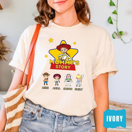 Discover Comfort Colors Personalizd Mommy's Story Shirt With Kids Name, Toy Story Mama Shirt, Kids Name Mom Shirt, Best Mom Ever, Mother's Day Gift