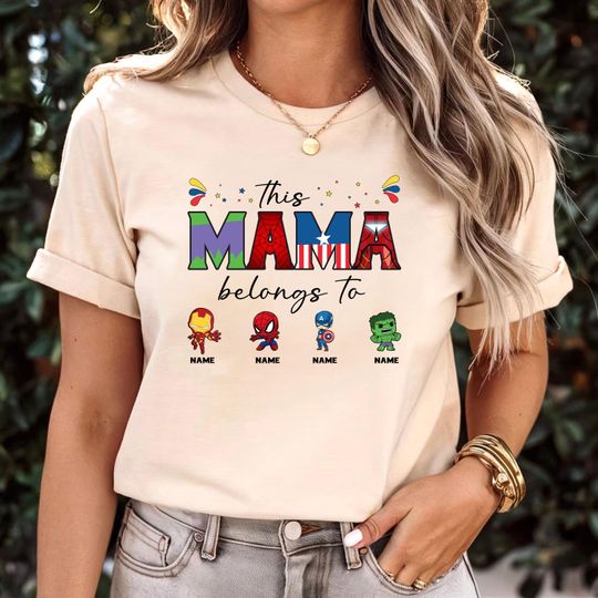 Discover Custom Mama Shirt Superhero Mothers Day Gifts Wife Gifts Custom Gift For Mom Avengers Marvel Shirt Personalized Shirt Trendy Mom Shirt