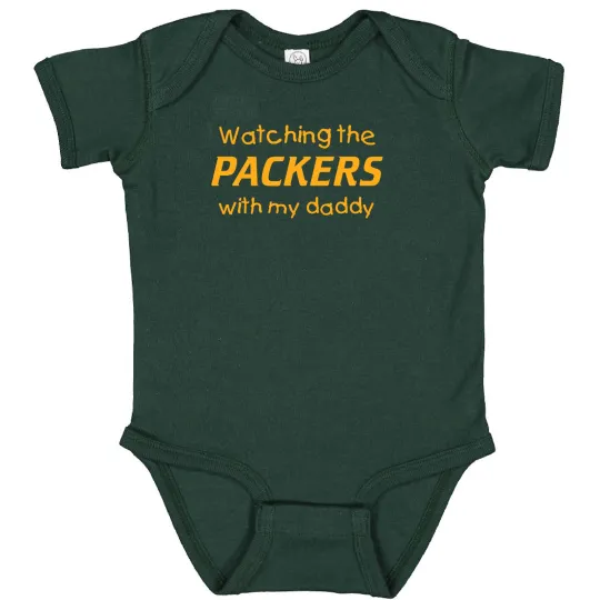Discover Watching the Packers with my Daddy Baby Bodysuit / Toddler Shirt - Green