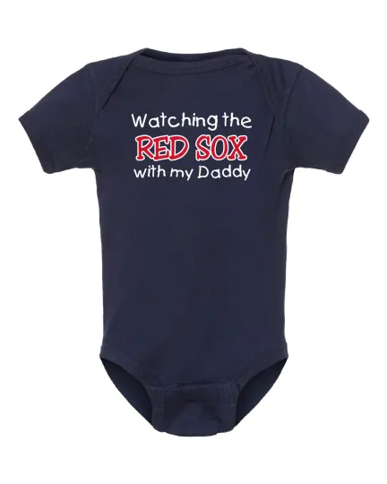 Discover Watching the Red Sox with my Daddy Baby Bodysuit - Navy