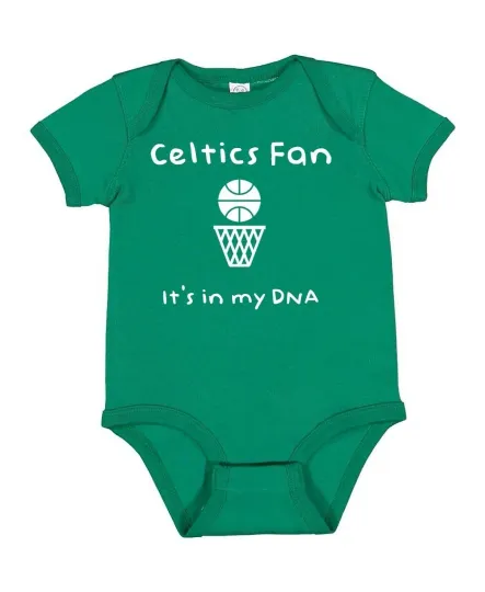 Celtics Fan It's In My DNA Cute Baby Bodysuit