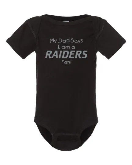 Discover My Dad  / Grandpa Says I am a Las Vegas Raiders Fan Baby Bodysuit