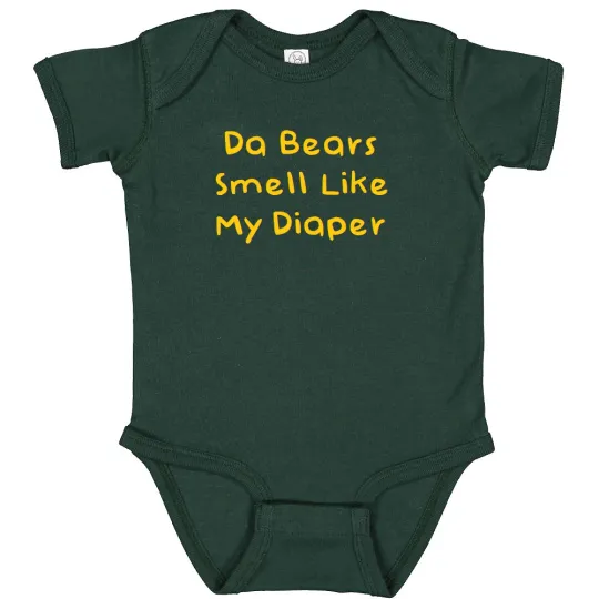 Discover Green Bay Packers Fan Da Bears Smell Like My Diaper Baby Bodysuit