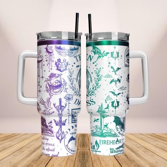 Discover Throne Of Glass Engraved Tumbler, Wings Leader Tumbler Cup, Fireheart 40oz Tumbler, City Of Starlight Tumbler Women, Bookish Tumbler