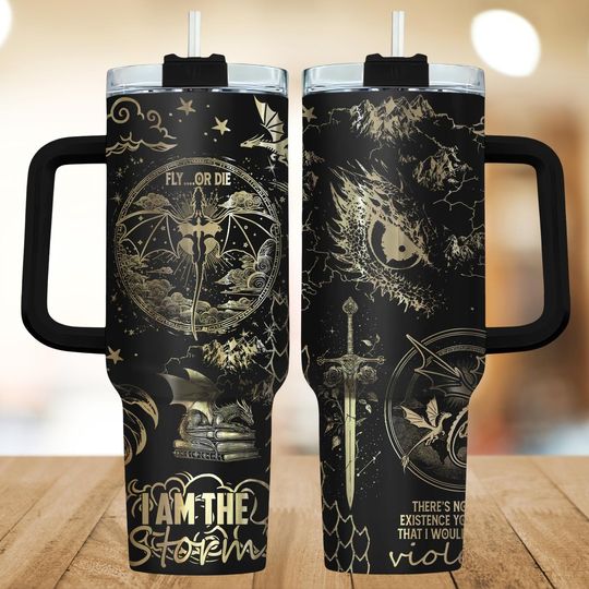 Discover Basgiath War College Engraved Tumbler, Fourth Wing 40oz Tumbler, Empyrean Bookish Tumbler For Fan, Violet Sorrengail Stainless Tumbler