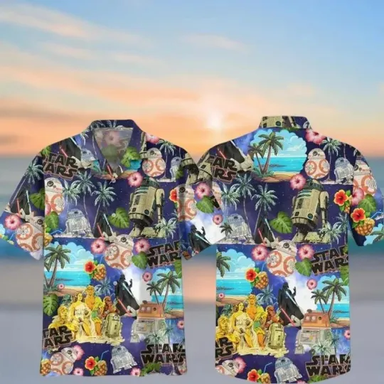 Discover Disney Star Wars Tropical Darth Vader Beach Sun Summer Aloha Hawaiian Shirt