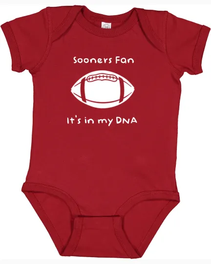 Oklahoma Sooners Fan It's In My DNA Baby Bodysuit